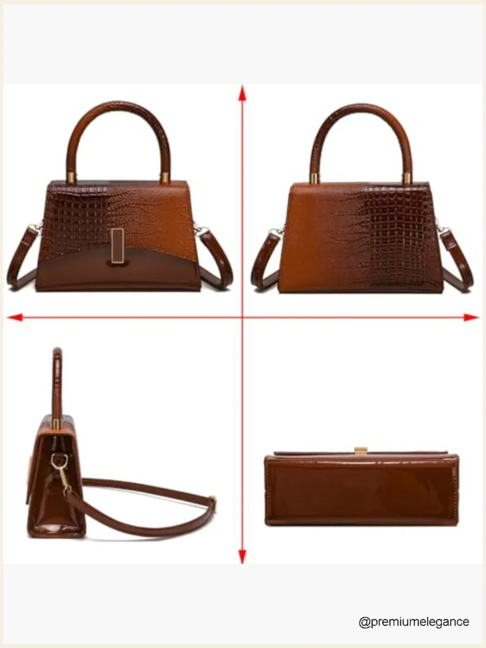 Vintage Vegan Leather Crossbody Satchel Mini Handbag Shoulder Bag